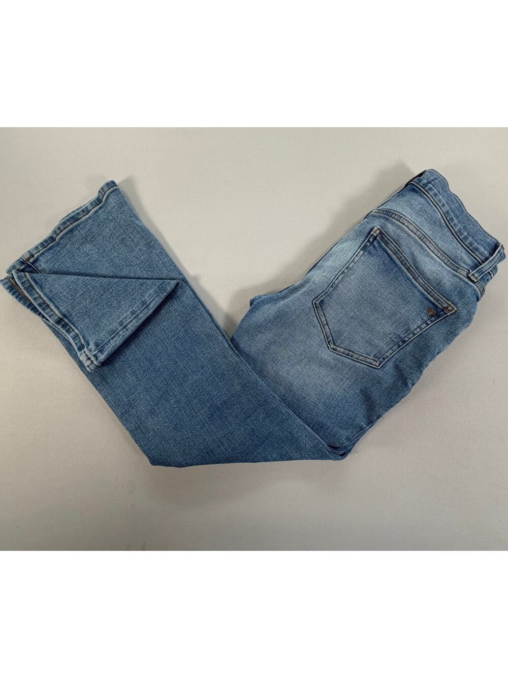 Madewell Mid Rise Kick Out Crop Jeans Womens 27P Light Wash Flare Denim